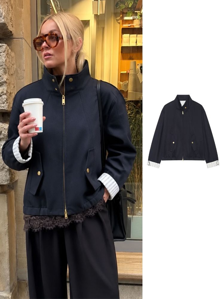 Women'S Fashion Utility Jacket - HH Damen Kurze Utility-Bomberjacke mit Stehkragen,