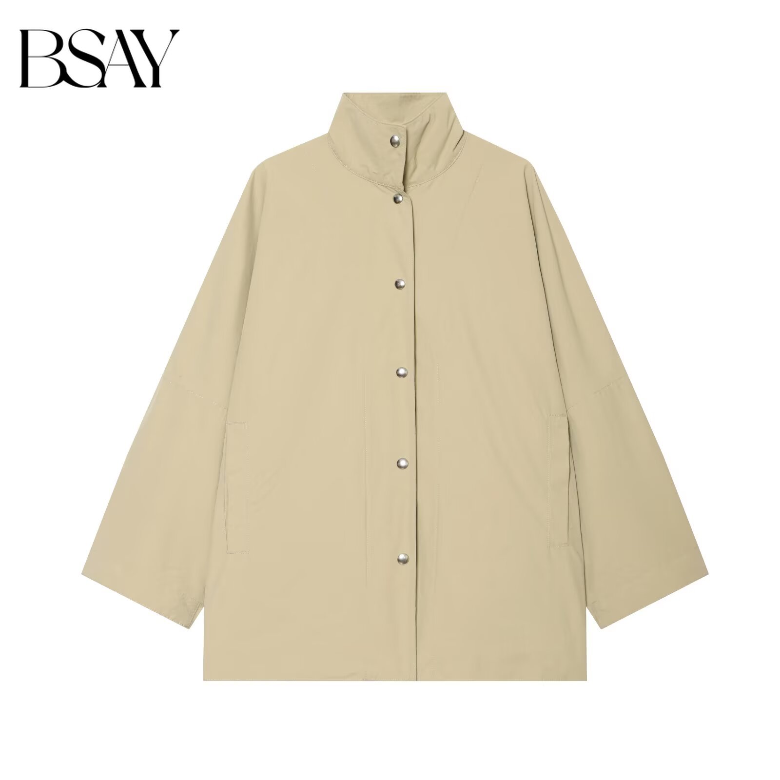 Women'S Fashion Utility Jacket - BSAY 2026 Damen Oversize-Jacke mit Stehkragen,