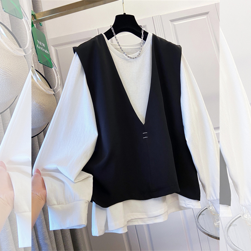 Women Fashion Designer - SuperAen Frühlings-Neuheit: Übergroßer Damen-Pullover, Weißes Langarm-T-Shirt-Design,