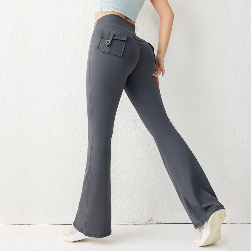 High Waist Leggings - Einfarbige Po-Lifting-Gym-Fitness-Hose mit hoher Taille, ausgestellte
