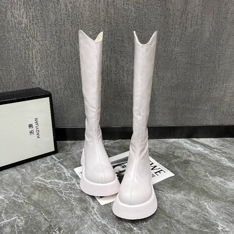 Women'S Fashion Winter 2025 - Neue, einfache, einfarbige, rutschfeste, hohe Stiefel