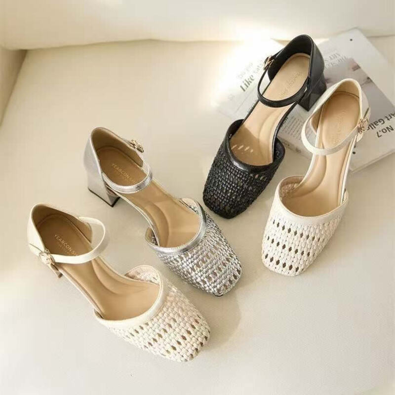 Women'S Fashion Brands - Modische gewebte, hohle, klobige Sandalen für
