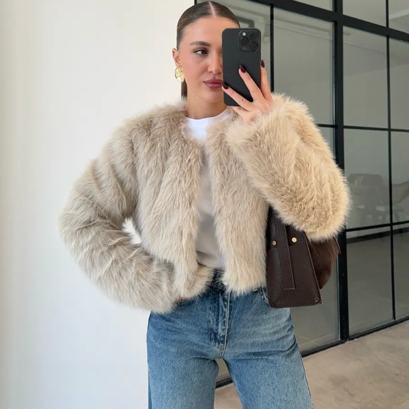 Women'S Fashion Jackets - Ticketsx Elegante Lose Faux Pelz Mäntel
