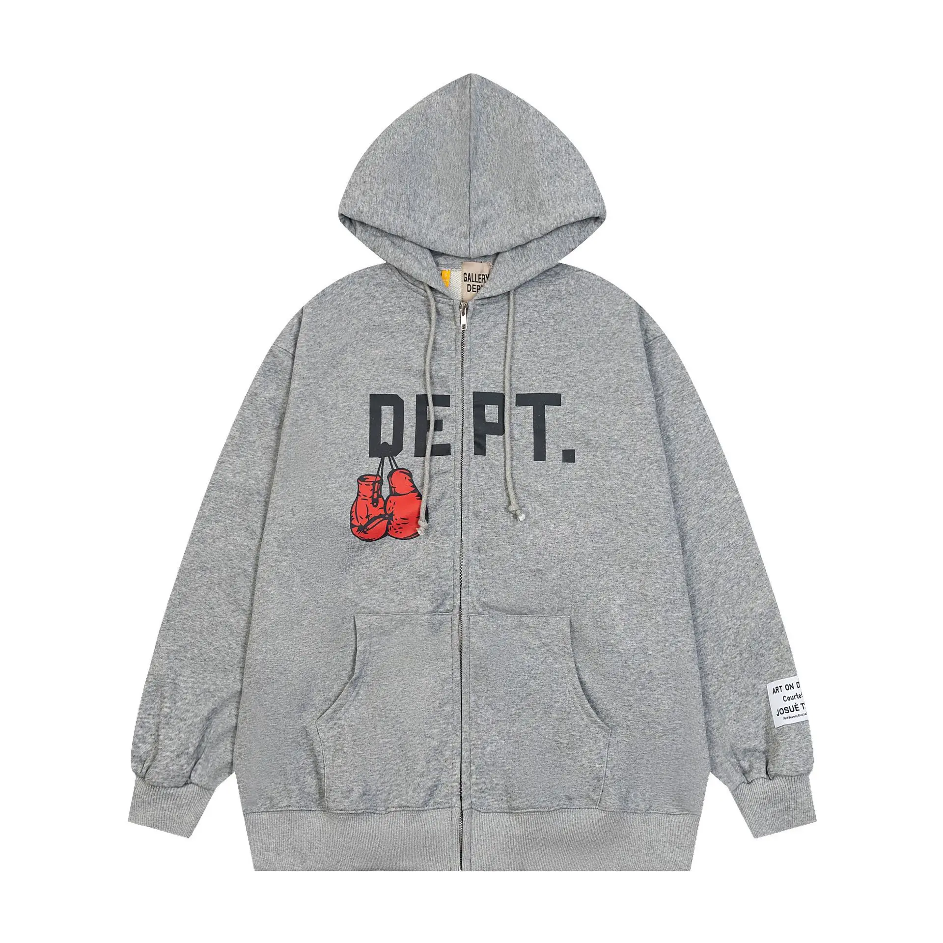 Women'S Fashion Zip Hoodie - Dept Print Modemarke Letter Design Zip