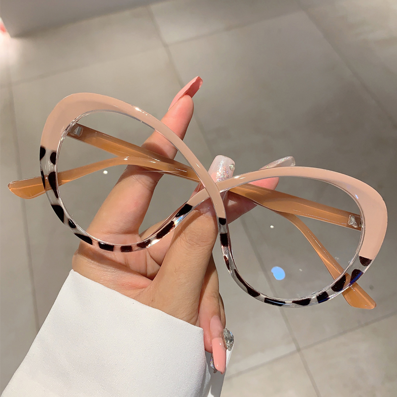 Women'S Fashion Glasses Non Prescription - KAMMPT Übergroße ovale Brillengestelle, modisch, Bonbonfarben,