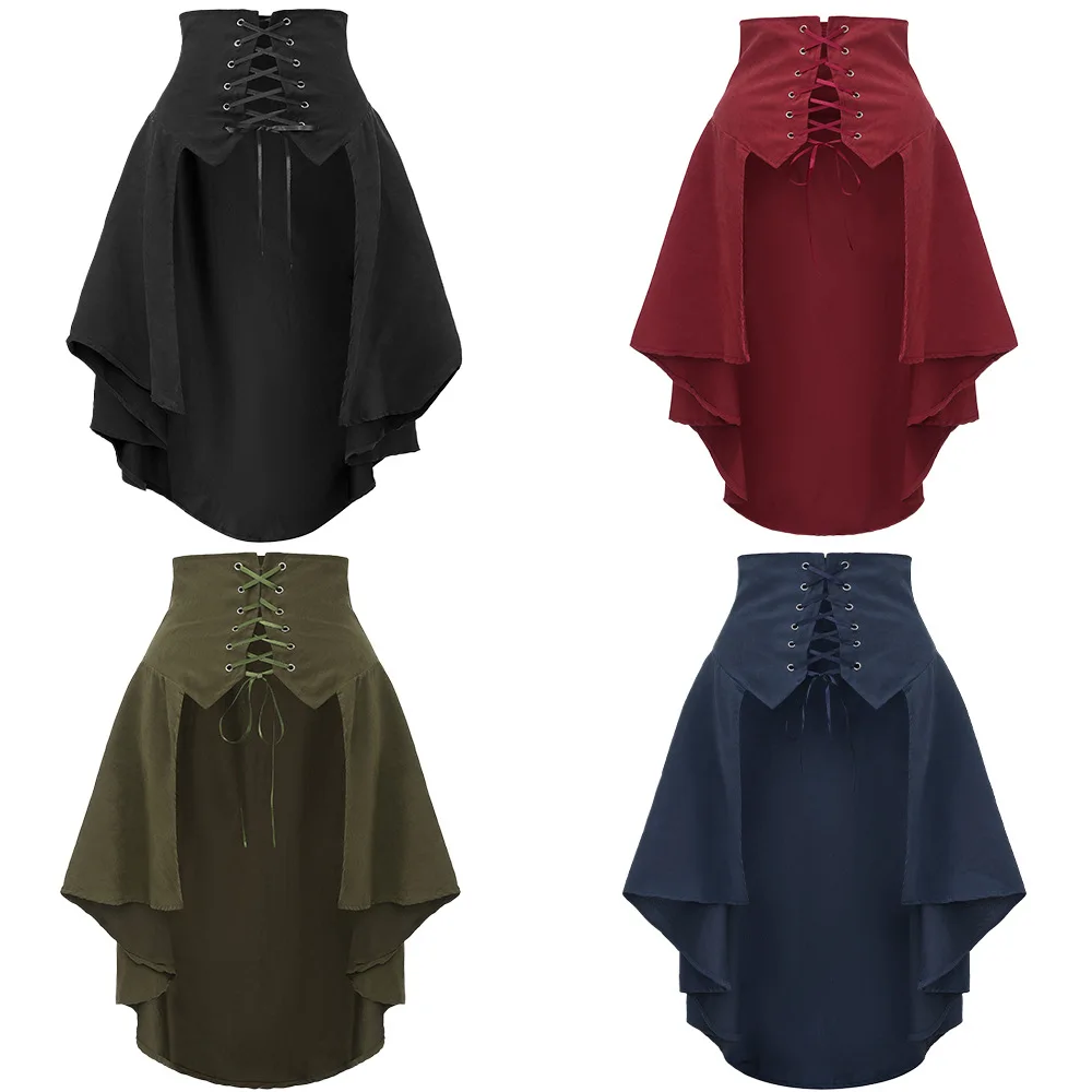 Women'S Fashion Kilt - Abnehmbarer Überrock für Damen, Punk-Schwalbenschwanzrock, Renaissance-Piratenkostüm,