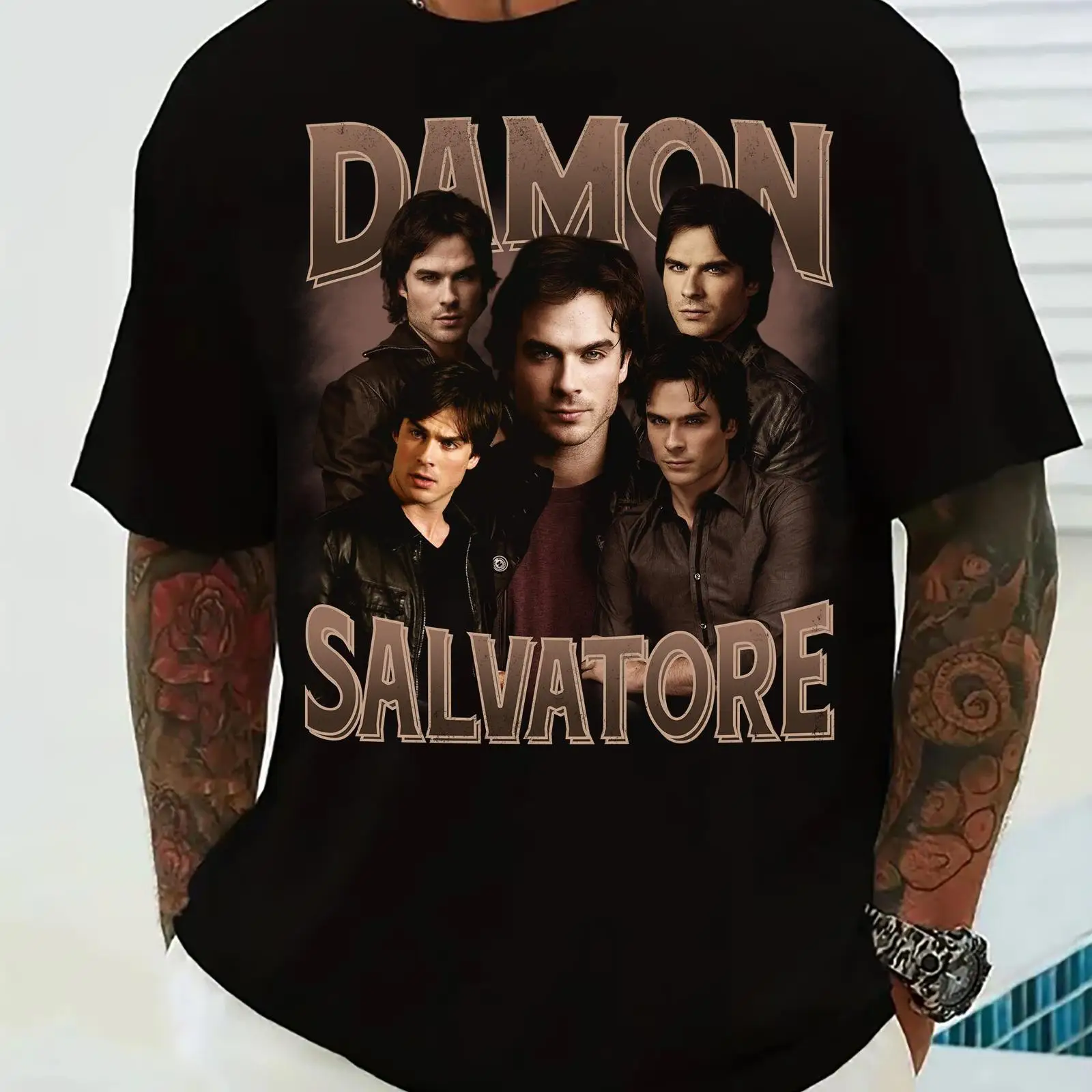 Women Fashion Designer - Limitiertes Damon Salvatore Vintage Bootleg T-Shirt