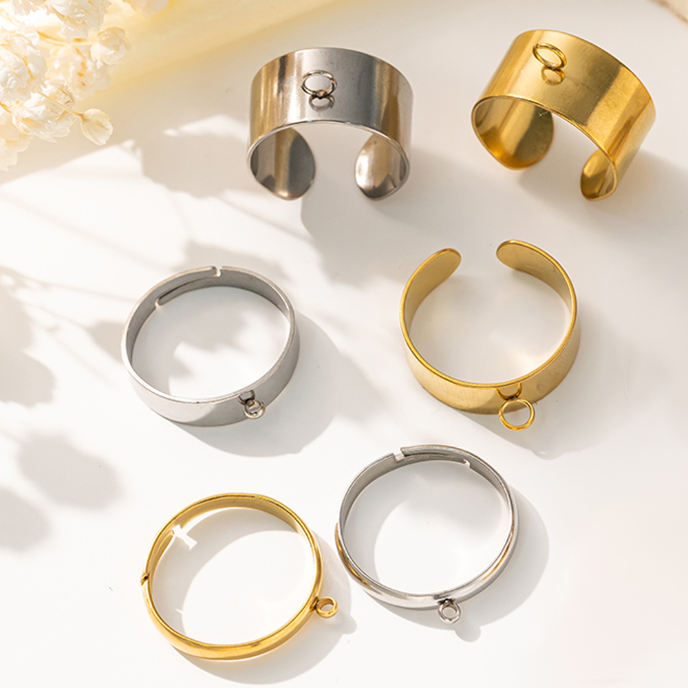 Women'S Fashion Rings Gold - 5 teile/los Edelstahl Gold Farbe Offene