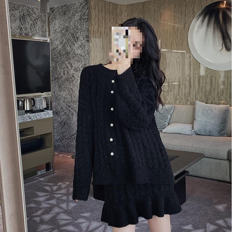 Women Fashion Korean - Premium Koreanischer Winter-Stil Set Dickes Strick-Set