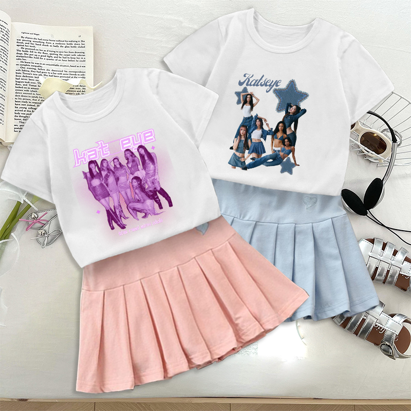 Mode K POP K-KATSEYE T-shirt F – Women'S Fashion Kilt Bewertung und Preis
