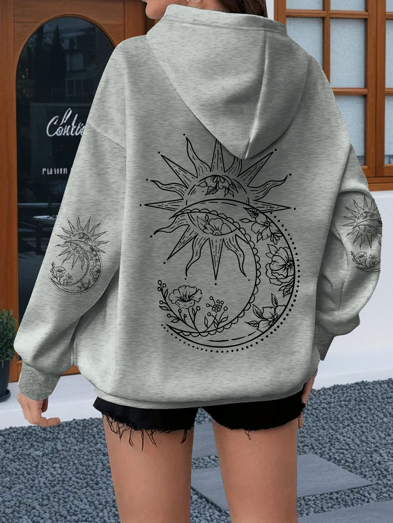 Damen-Hoodie mit Blumen- und S – Hoodie Women Oversized Bewertung und Preis