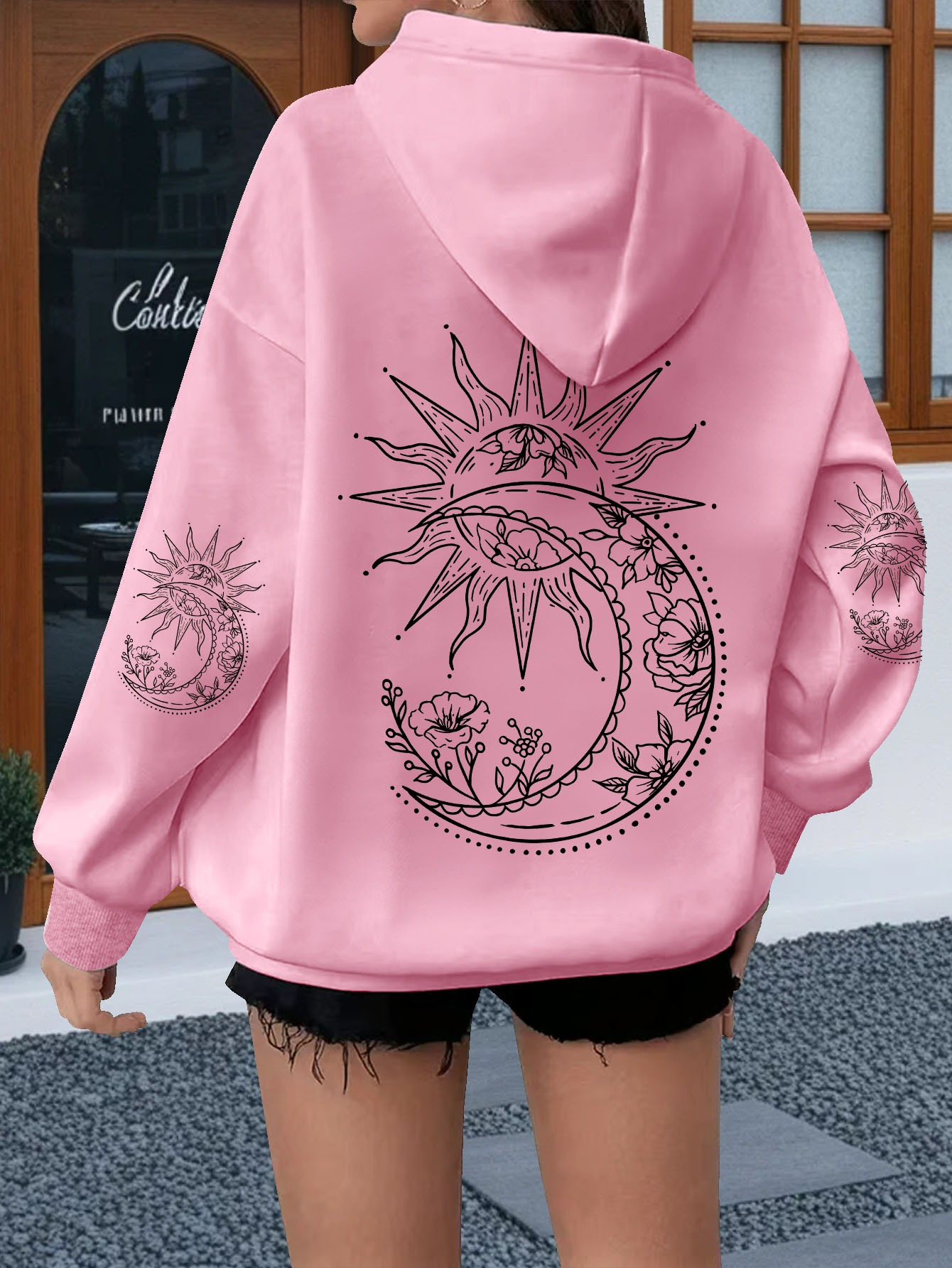 Damen-Hoodie mit Blumen- und S – Hoodie Women Oversized Bewertung und Preis