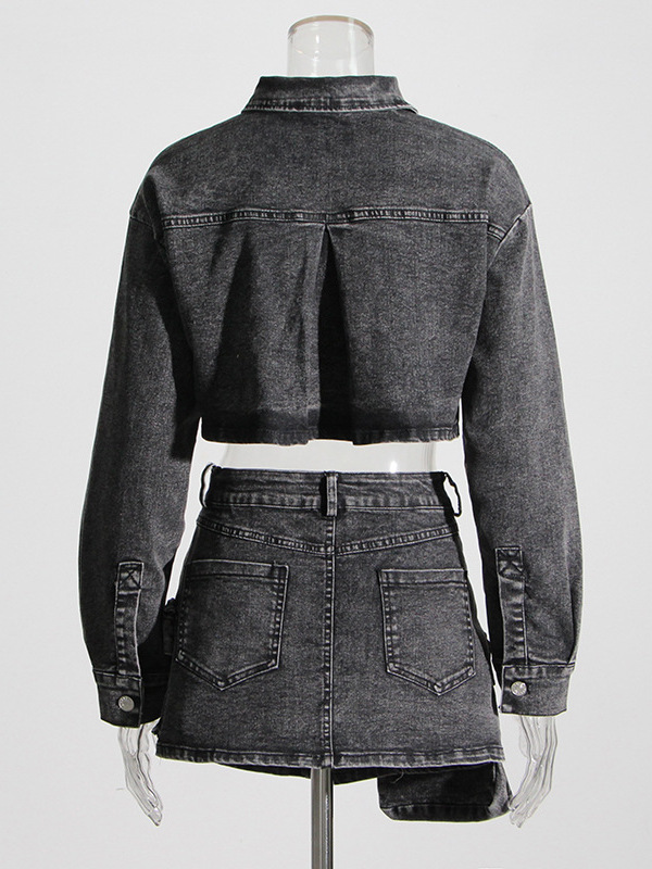  Rauchgraue Kurze Jeansjacke  – Women'S Fashion Utility Jacket Bewertung und Preis