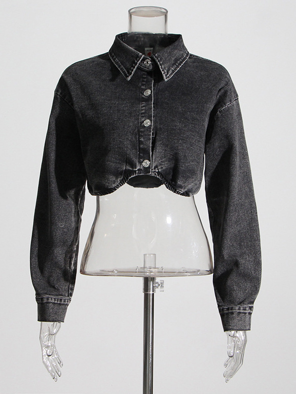   Rauchgraue Kurze Jeansjacke  – Women'S Fashion Utility Jacket Bewertung und Preis