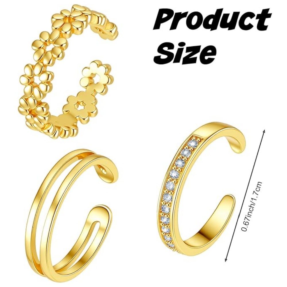 3-teiliges Gold-Ringset für Da – Women'S Fashion Rings Gold Bewertung und Preis