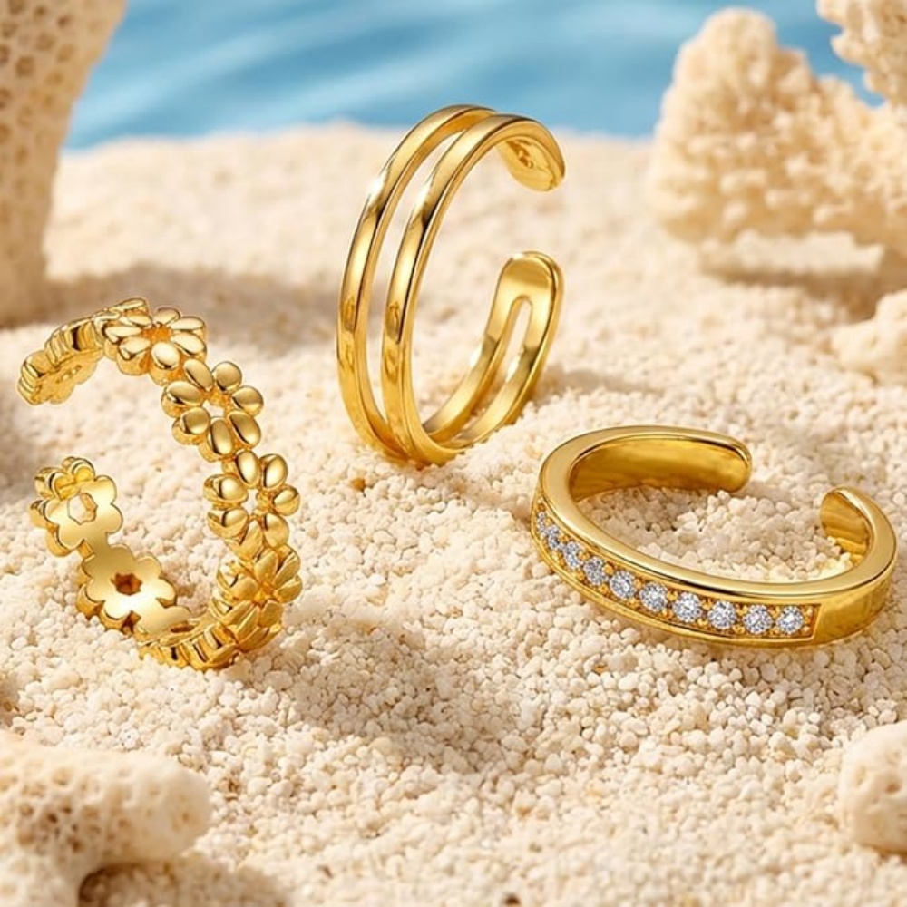 3-teiliges Gold-Ringset für Da – Women'S Fashion Rings Gold Bewertung und Preis