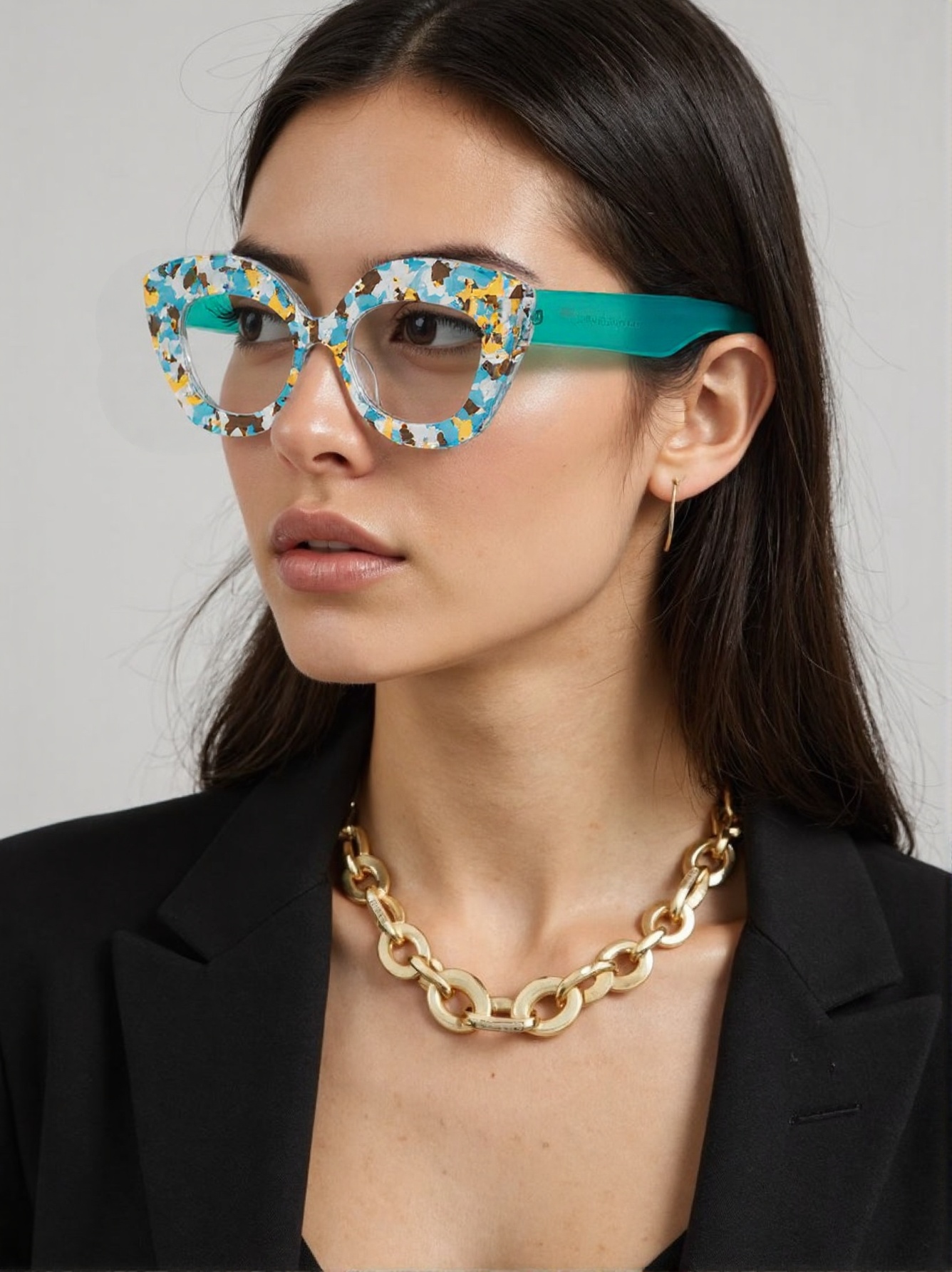 Große Cat-Eye-Brille mit flora – Women'S Fashion Glasses Non Prescription Bewertung und Preis