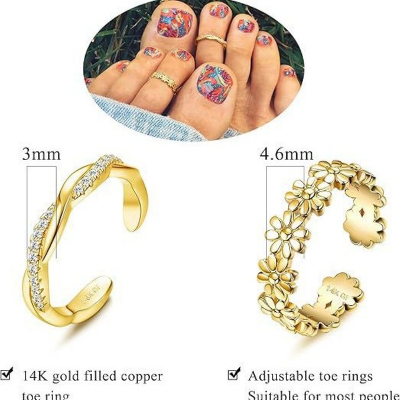 14K vergoldeter verstellbarer  – Women'S Fashion Rings Gold Bewertung und Preis