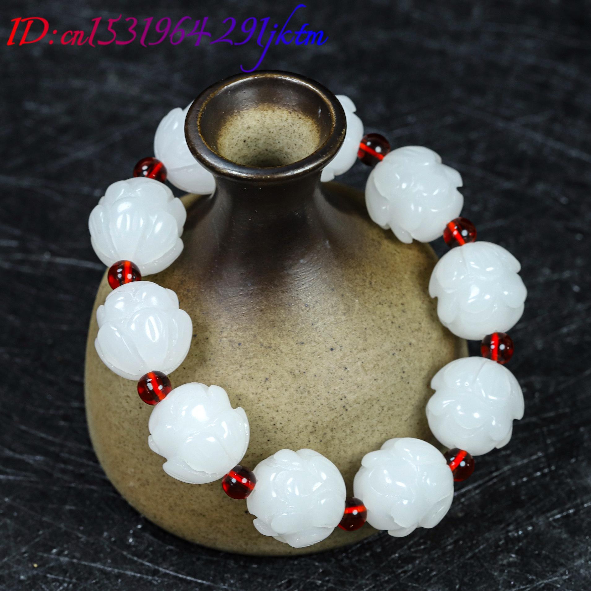 Weißes Armband aus echtem Jade – Women Fashion Designer Bewertung und Preis