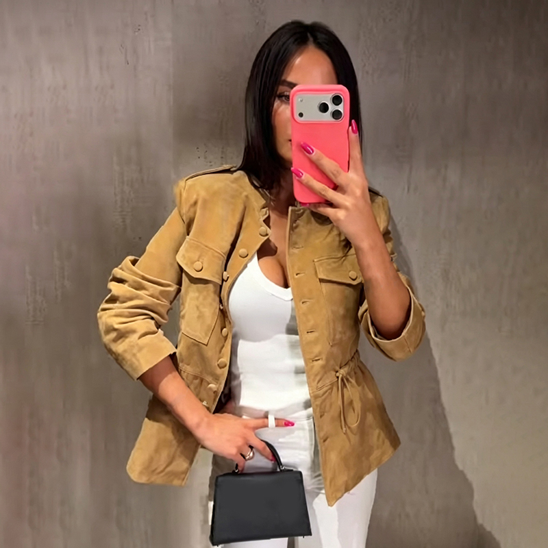 Damen Kunstwildleder Kurze Jac – Women'S Fashion Utility Jacket Bewertung und Preis