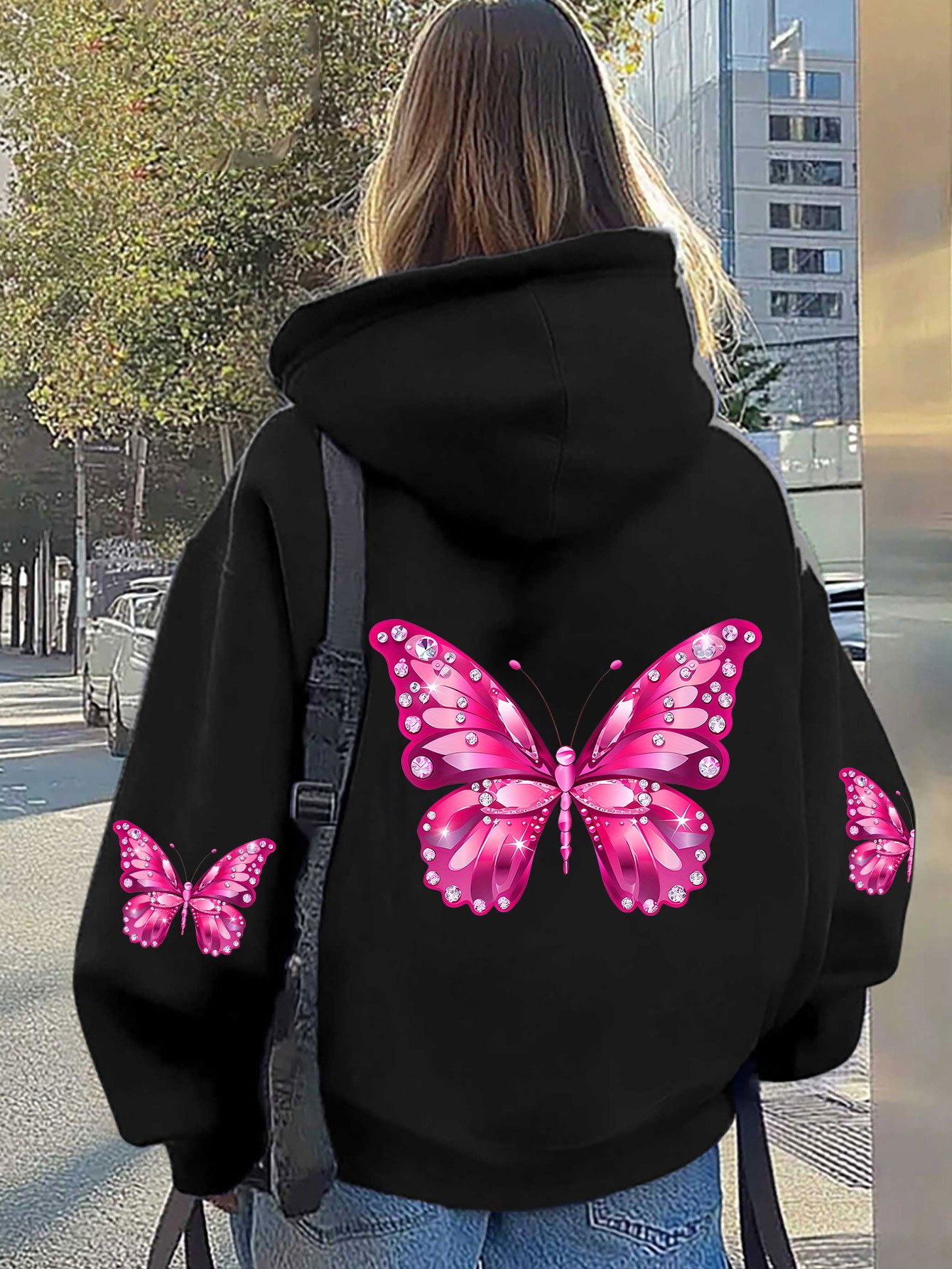 Damen-Hoodie mit Schmetterling – Hoodie Women Oversized Bewertung und Preis