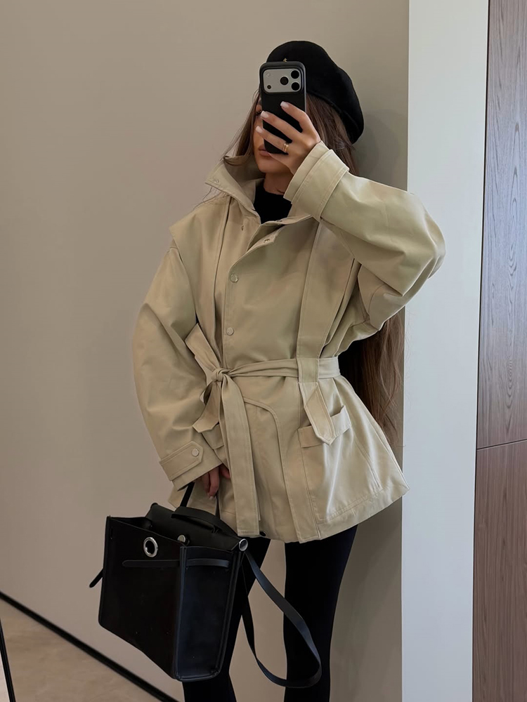 Damen Kurzer Trenchcoat mit Gü – Women'S Fashion Utility Jacket Bewertung und Preis