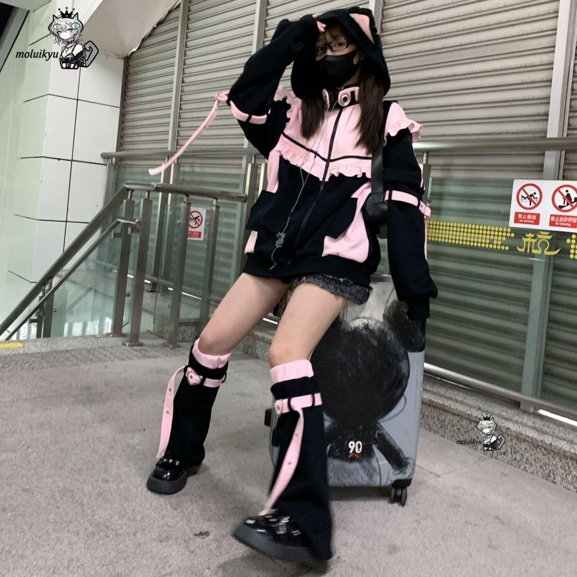 Y2K Kawaii Katzenohren-Hoodie  – Women'S Fashion Zip Hoodie Bewertung und Preis